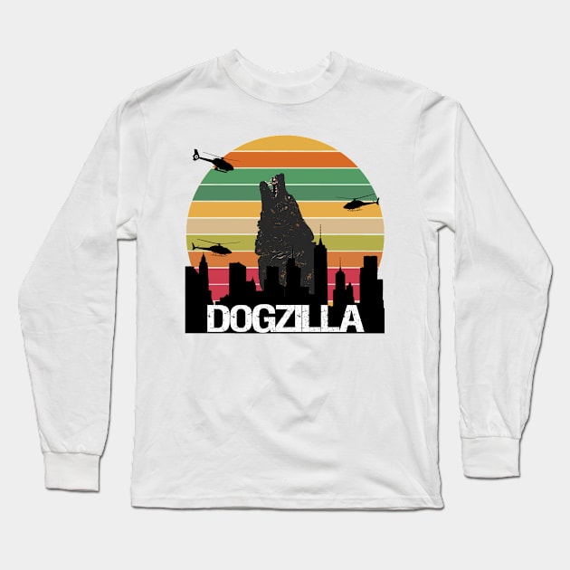 FUNNY DOGZILLA Long Sleeve T-Shirt by S-Log